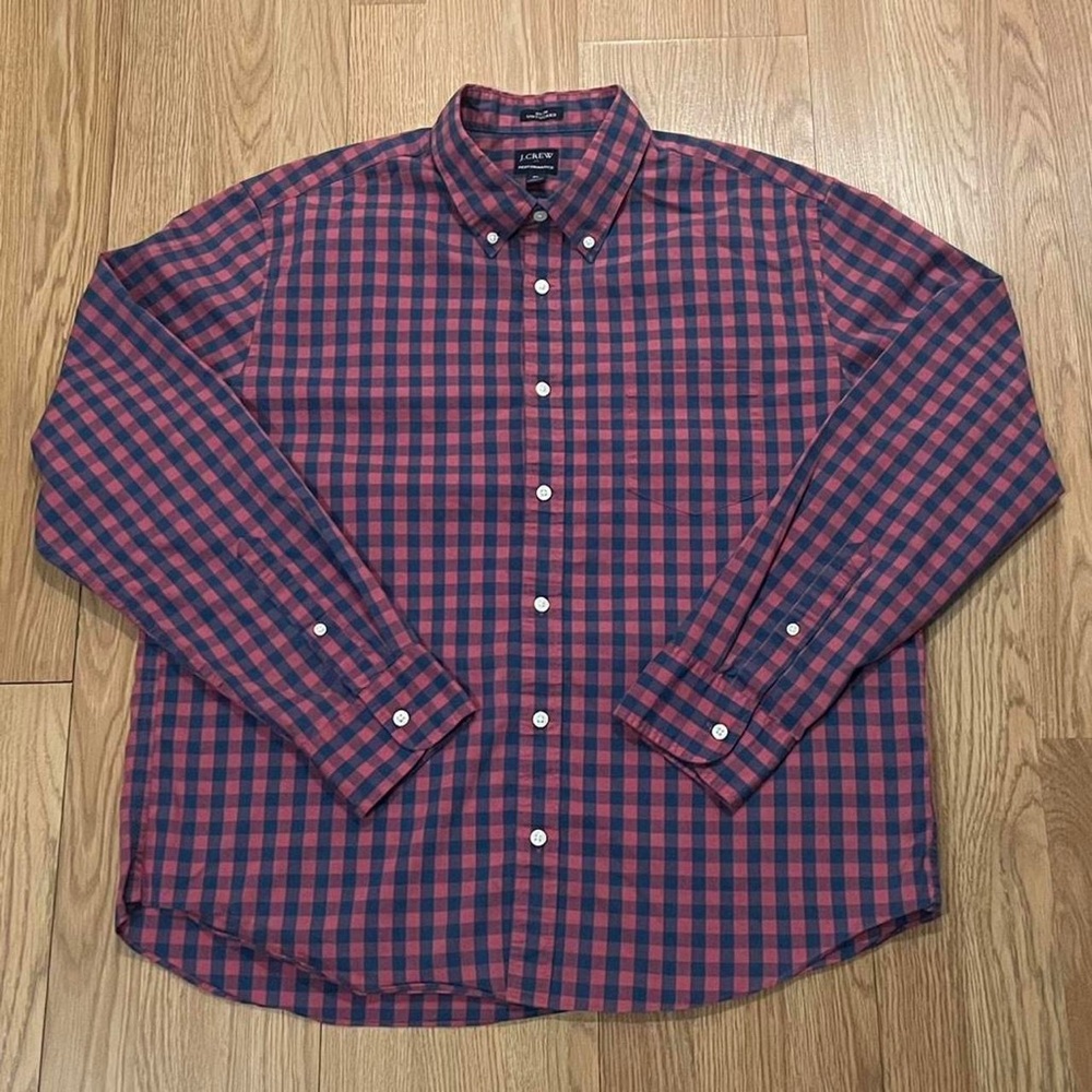 J.Crew Performance Men’s XL Long Sleeve Button Down Shirt Slim Untucked Plaid